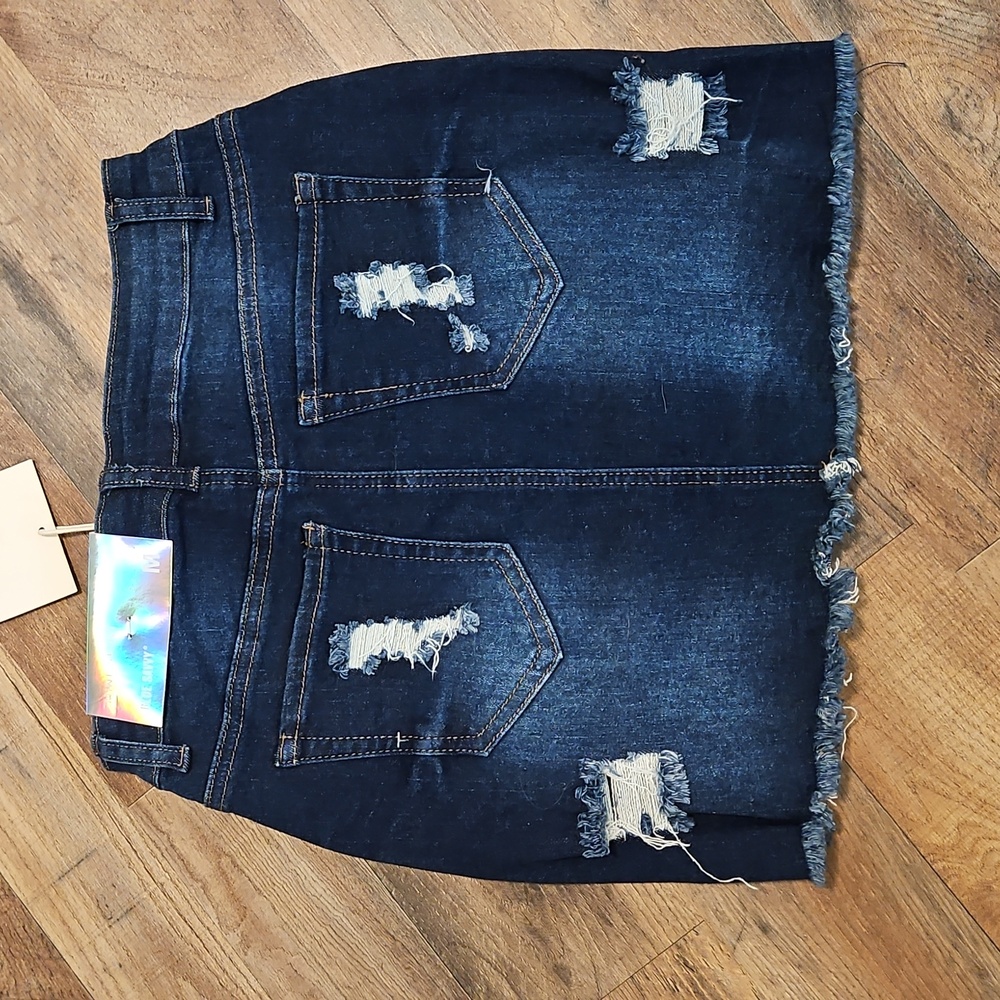 👗BLUE SAVVY Denim Mini Skirt - Picture 5 of 9